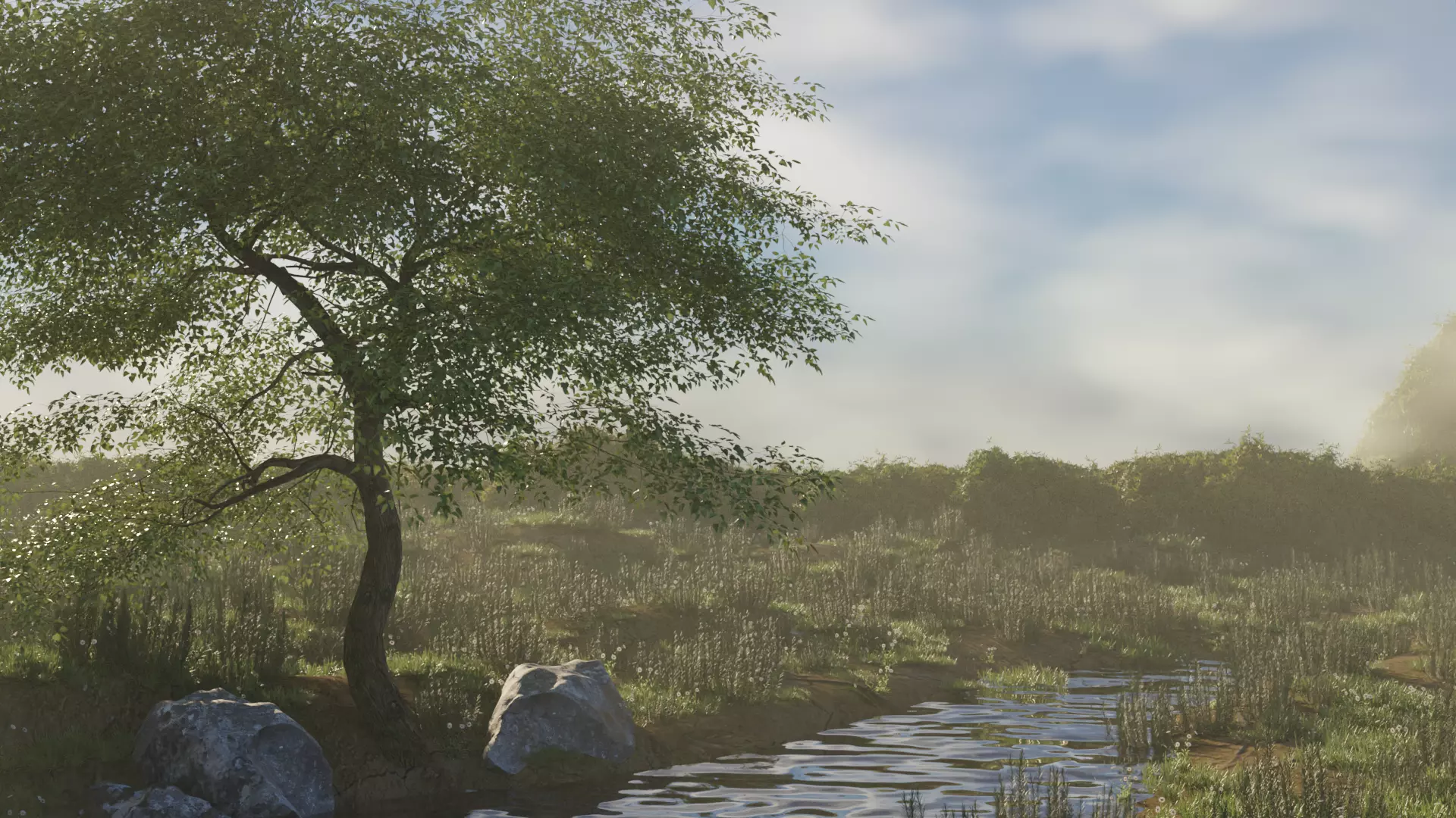 Stylized Nature Ruin in a Beautiful Landscape 3D model_0