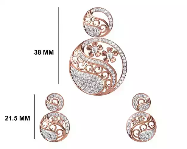 Women Earring Pendant Set STL JCD Details