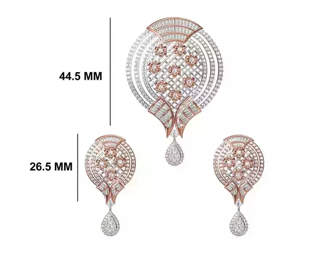 Women Earring Pendant Set STL JCD Details