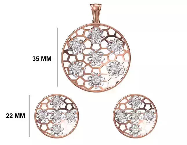 Women Earring Pendant Set STL JCD Details