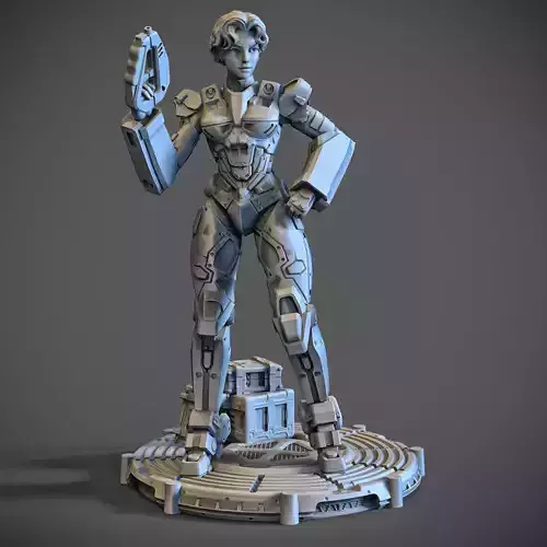 Scifi Lady Elite Soldier 100mm 3D print model