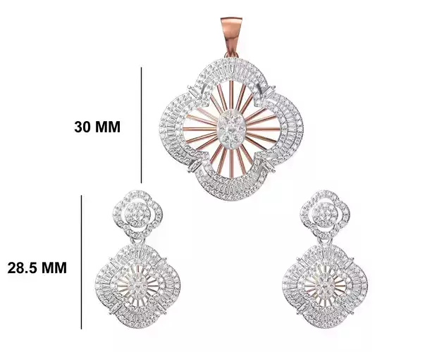 Women Earring Pendant Set STL JCD Details