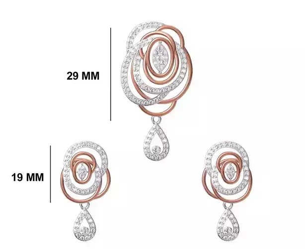Women Earring Pendant Set STL JCD Details