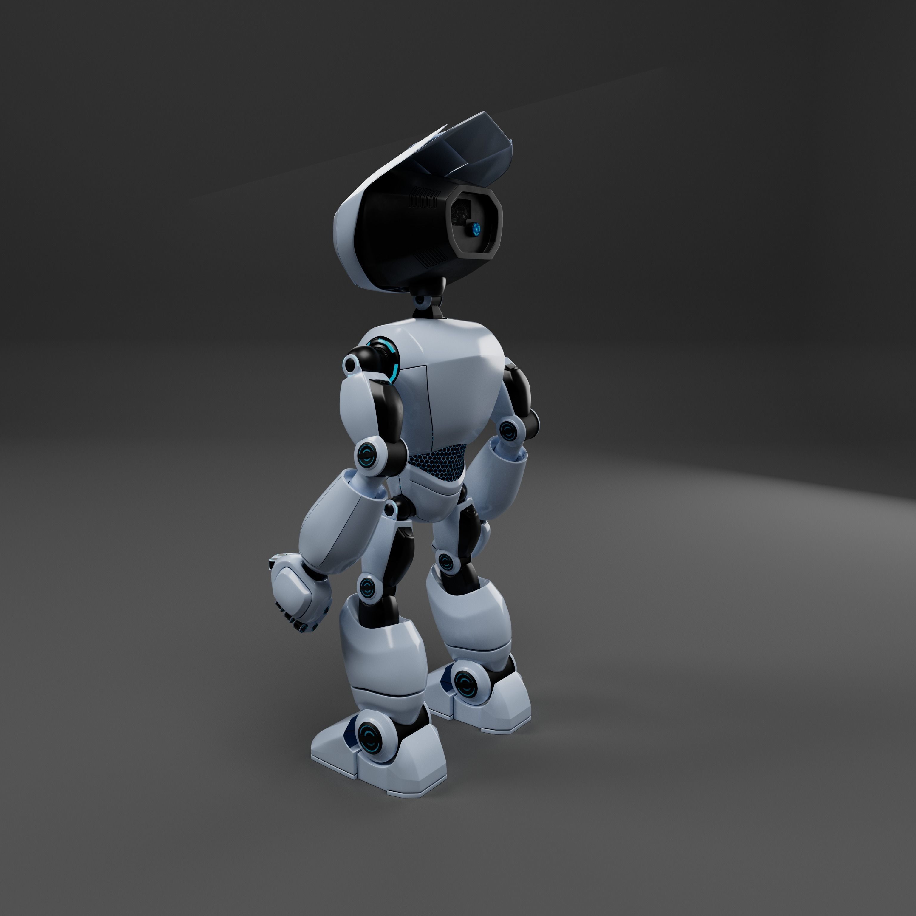 Robot  Low-poly 3D model_3