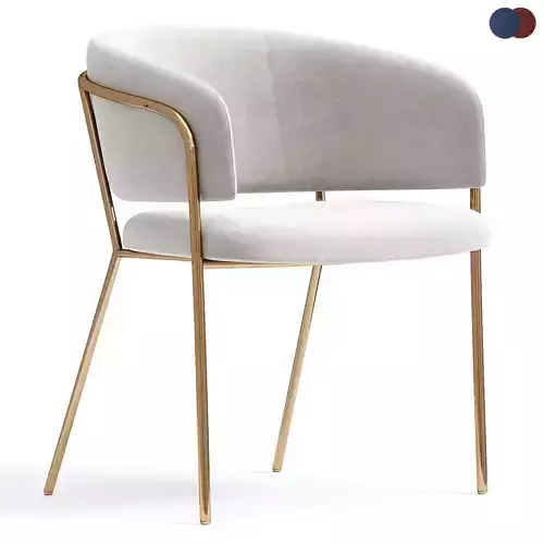 Chair La Forma Konnie beige chenille golden legs