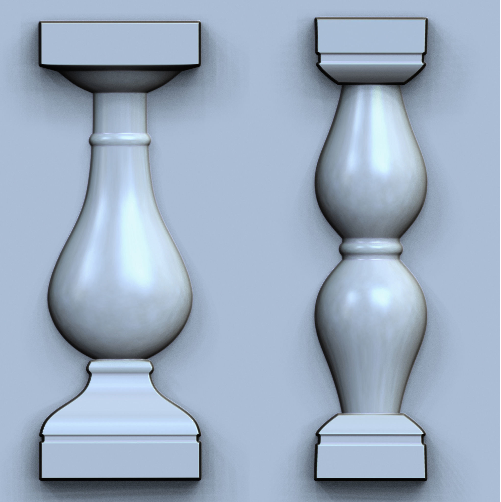 Baluster VDM and IMM Brushes for Zbrush  Low-poly 3D model_7