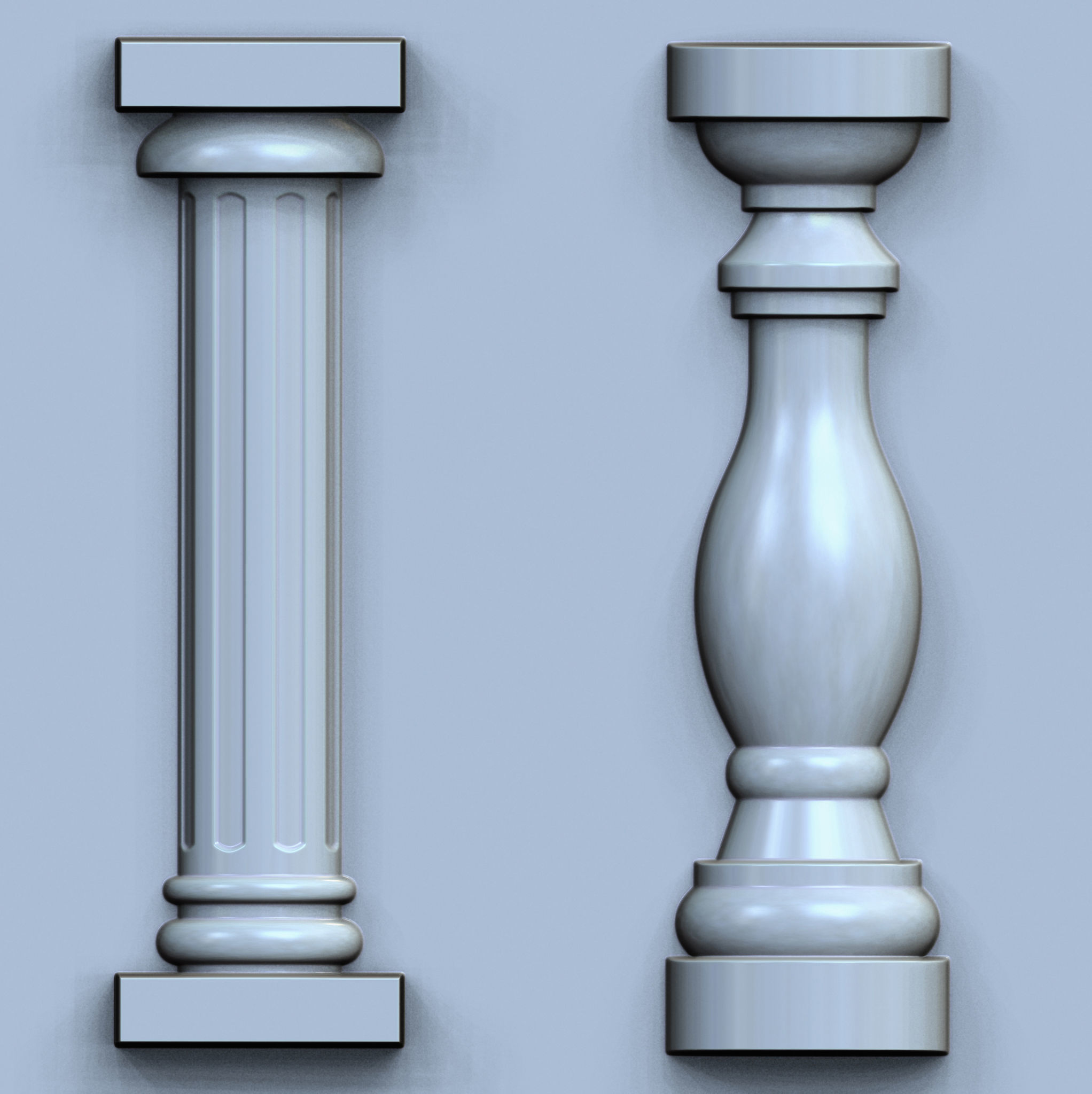 Baluster VDM and IMM Brushes for Zbrush  Low-poly 3D model_15