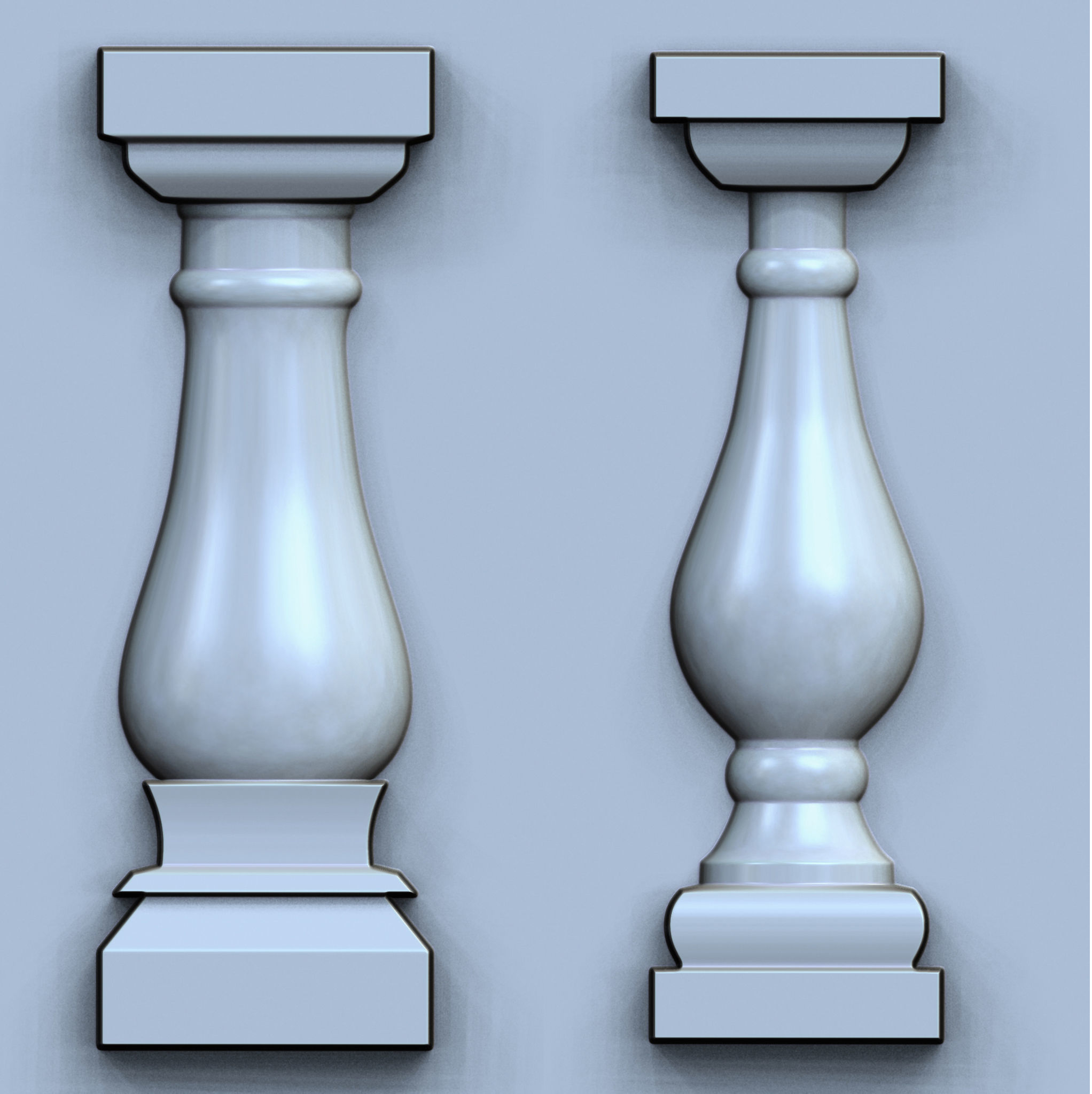 Baluster VDM and IMM Brushes for Zbrush  Low-poly 3D model_8