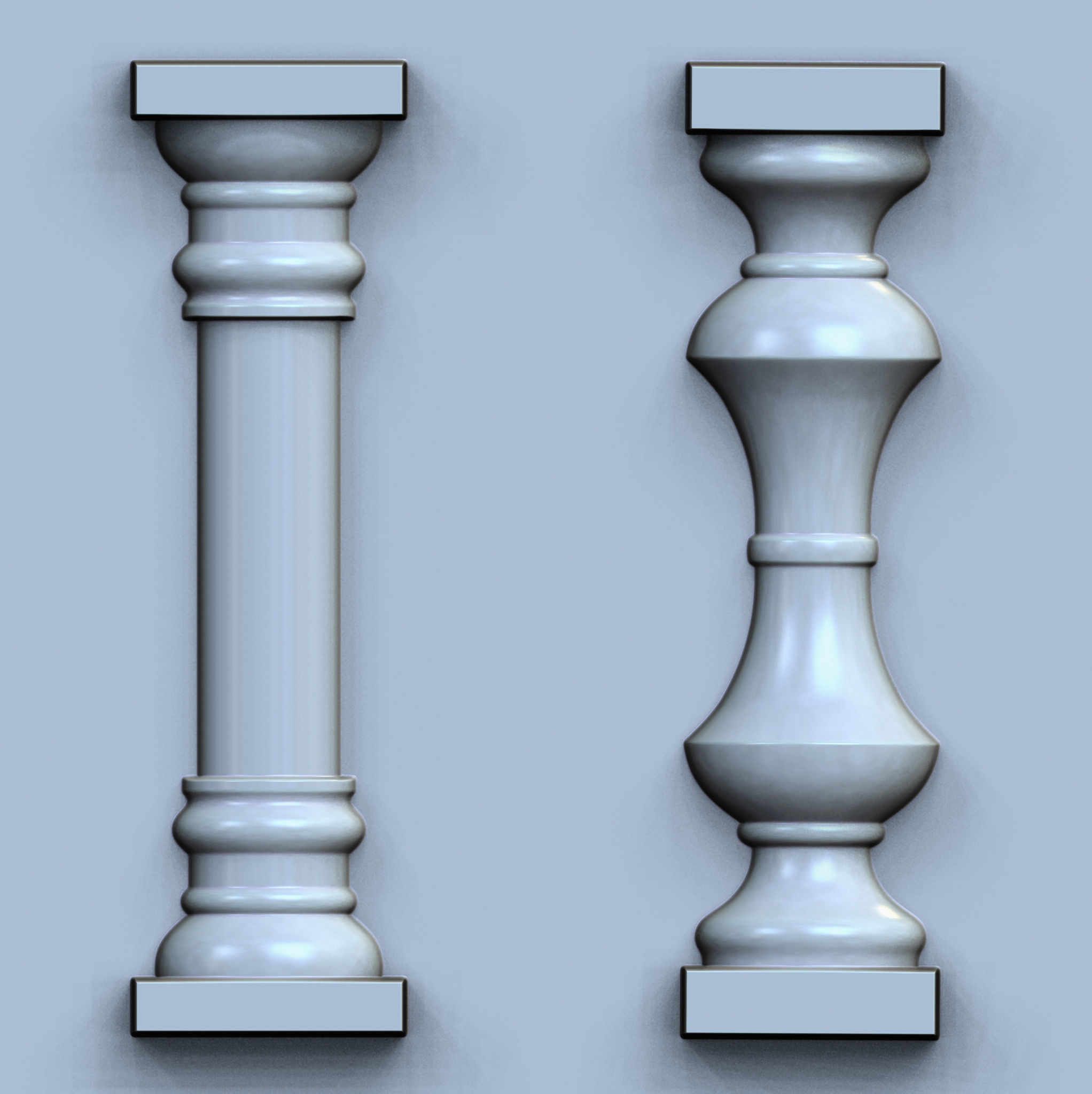 Baluster VDM and IMM Brushes for Zbrush  Low-poly 3D model_14