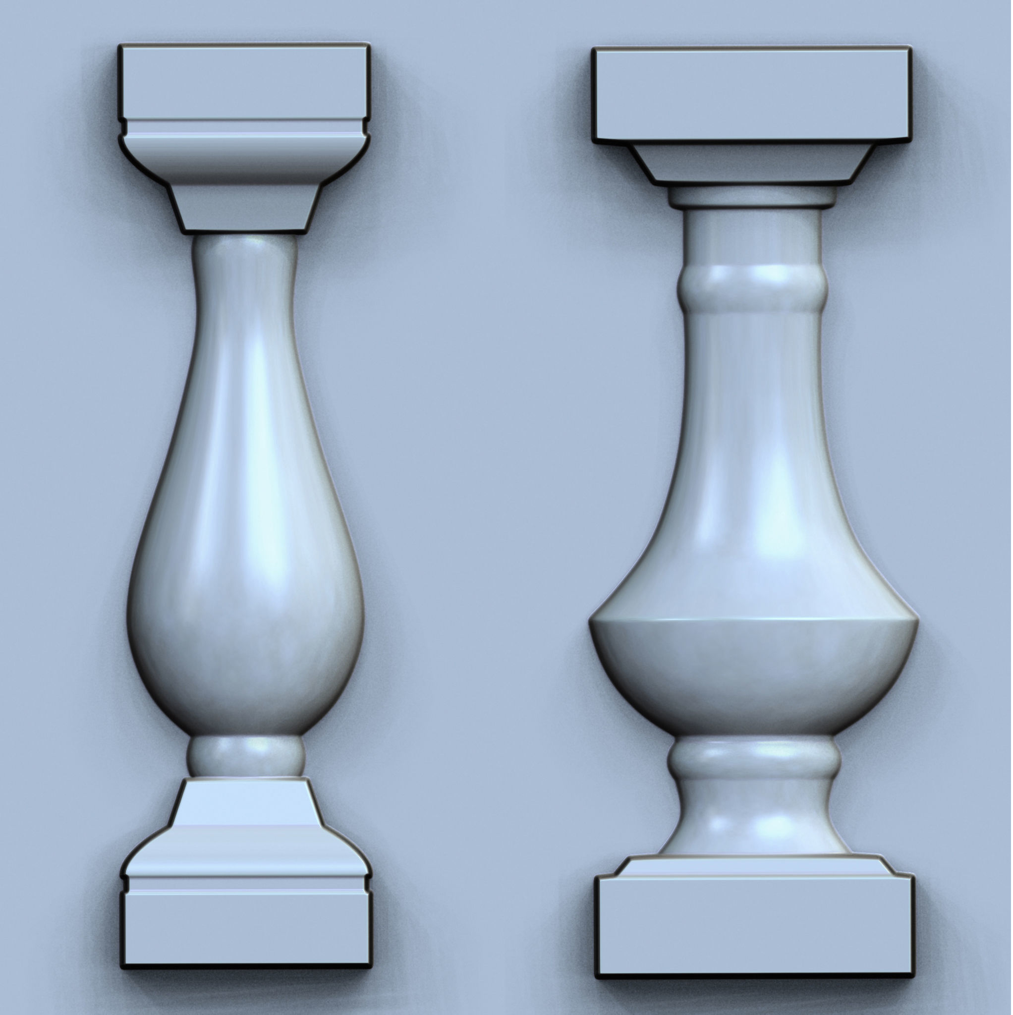 Baluster VDM and IMM Brushes for Zbrush  Low-poly 3D model_9