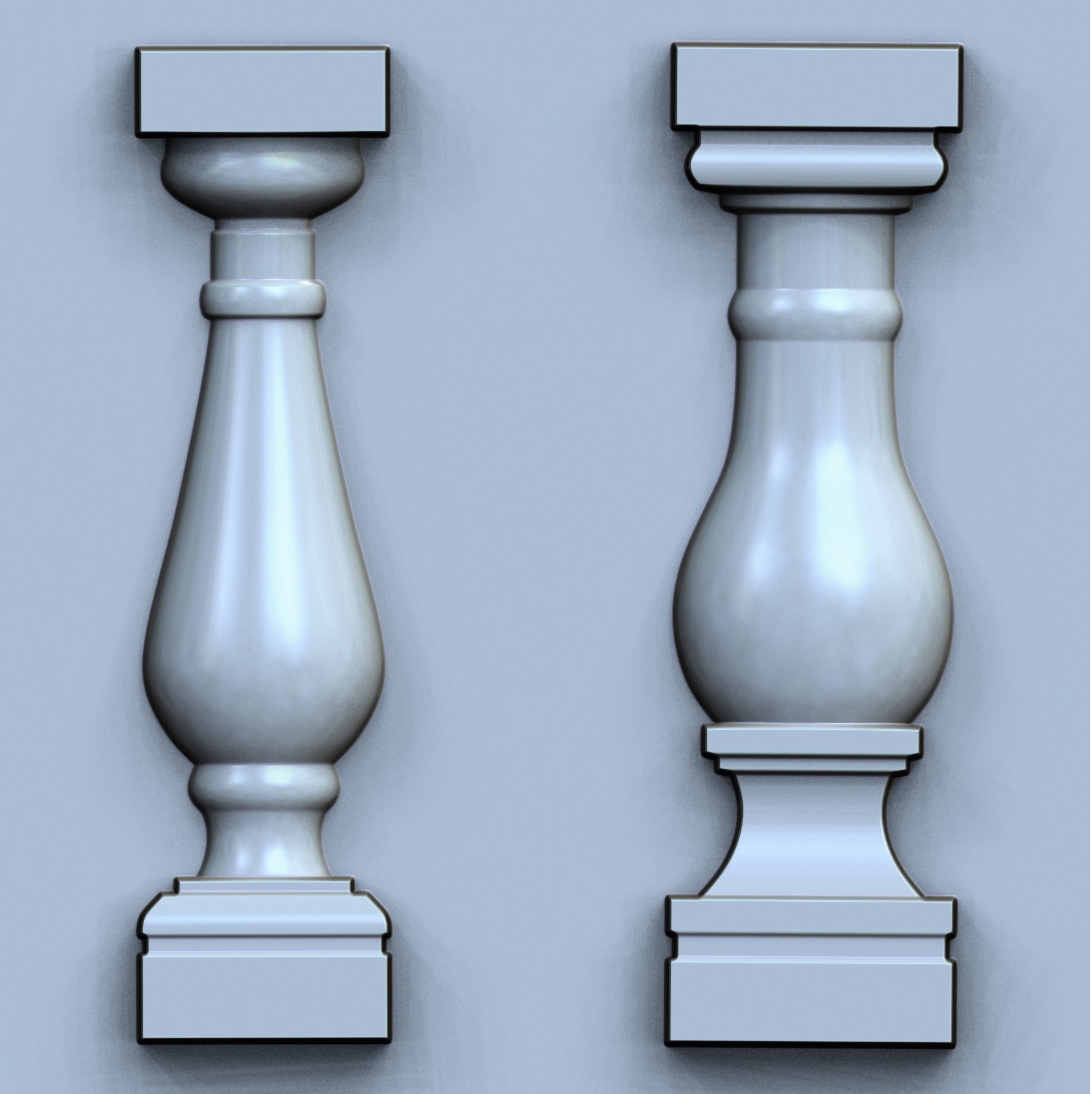 Baluster VDM and IMM Brushes for Zbrush  Low-poly 3D model_10