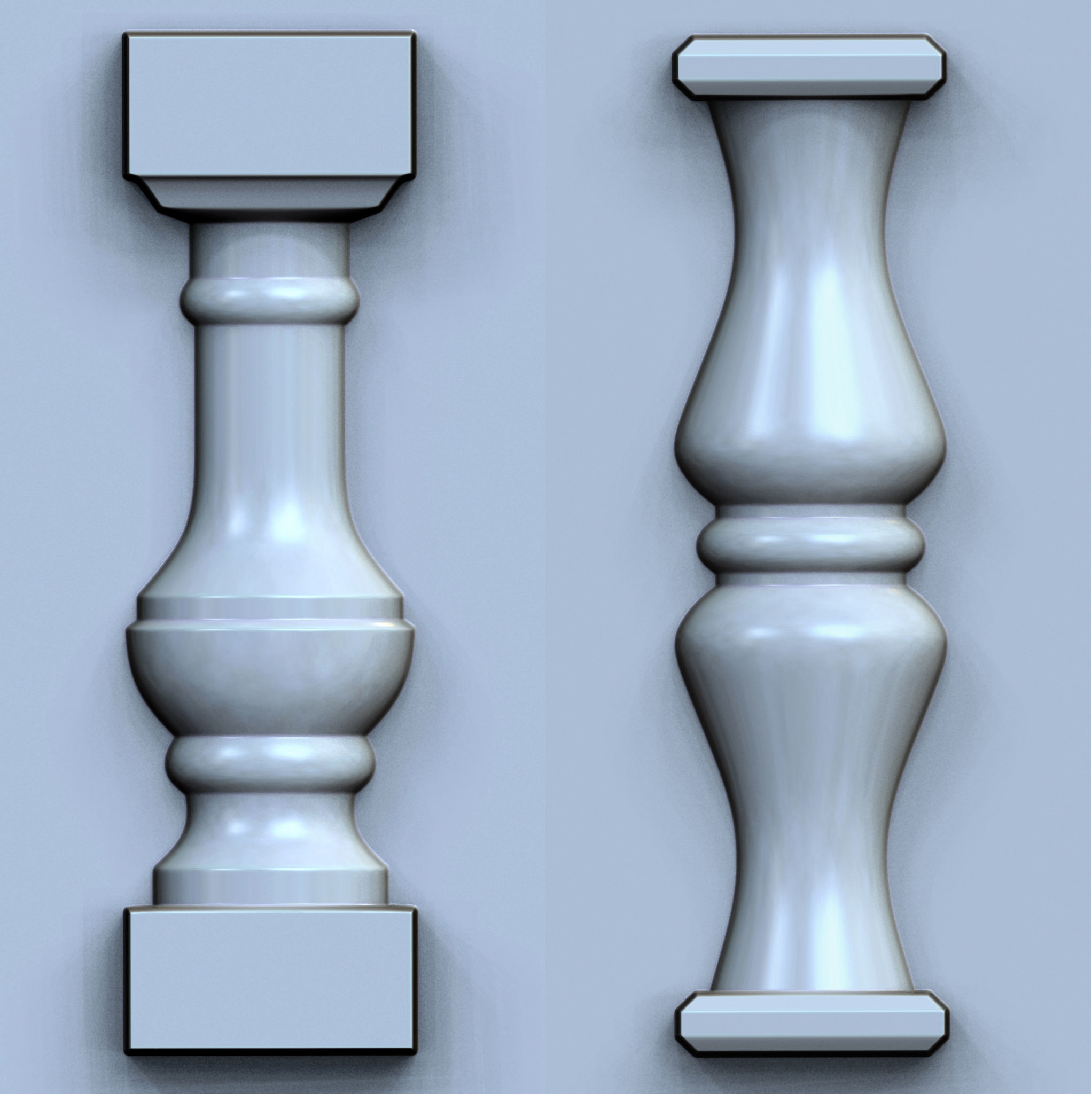 Baluster VDM and IMM Brushes for Zbrush  Low-poly 3D model_2