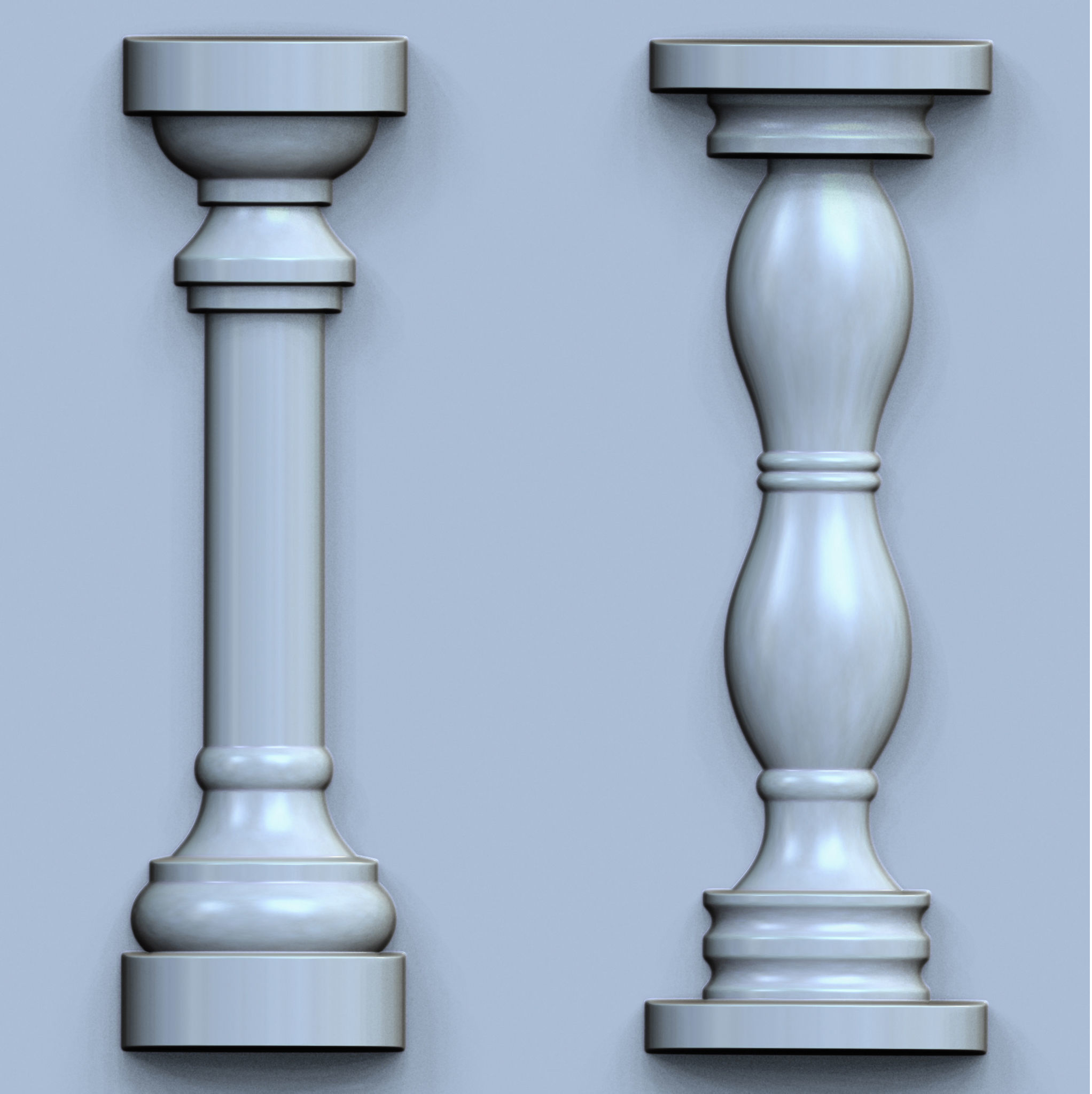 Baluster VDM and IMM Brushes for Zbrush  Low-poly 3D model_16