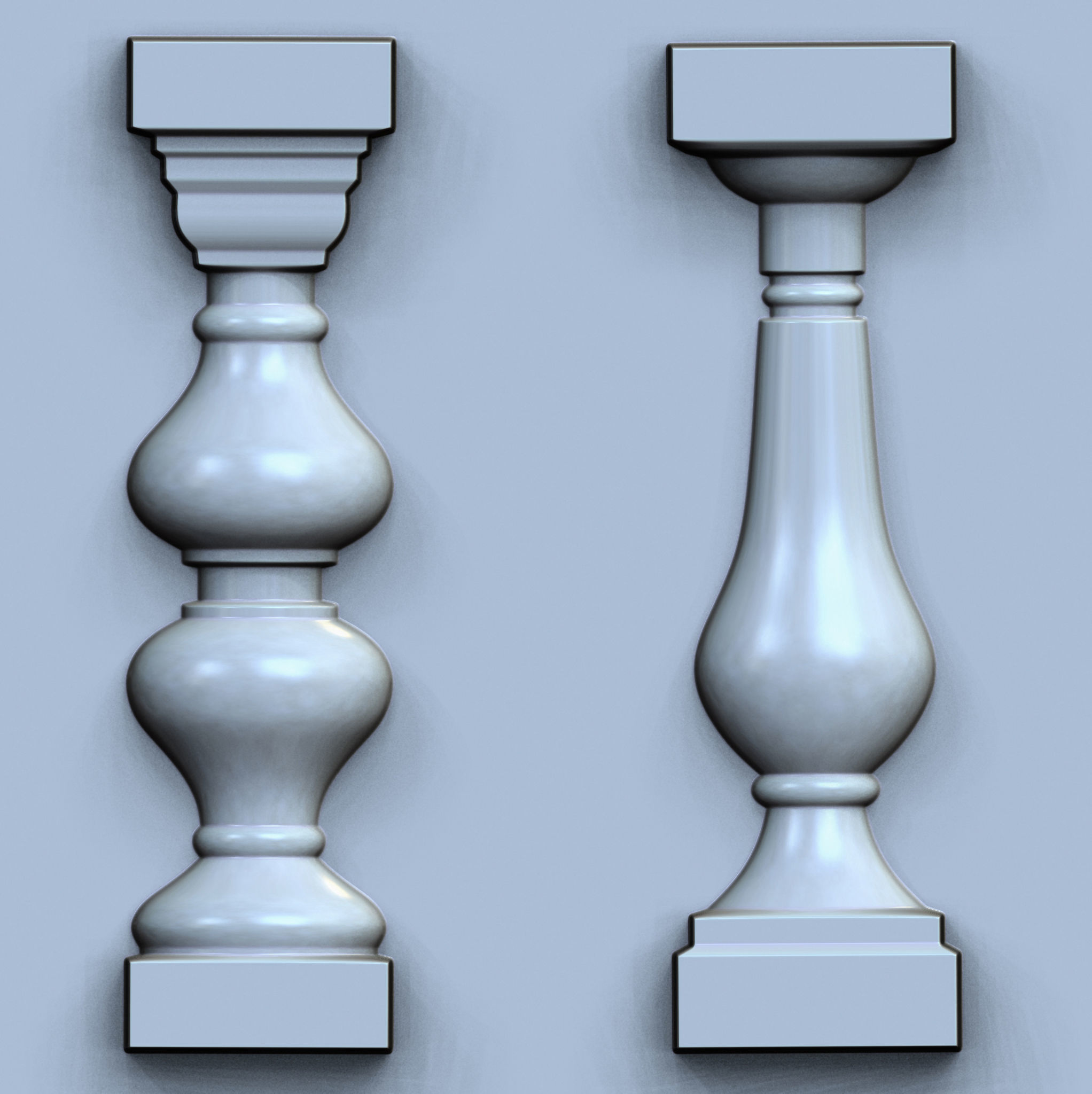 Baluster VDM and IMM Brushes for Zbrush  Low-poly 3D model_3