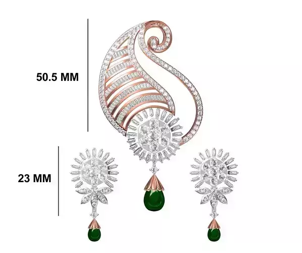 Women Earring Pendant Set STL JCD Details