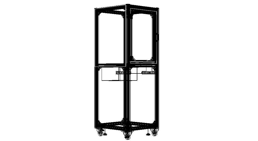 Aluminum Enclosed Workstation WL56 3D model_32