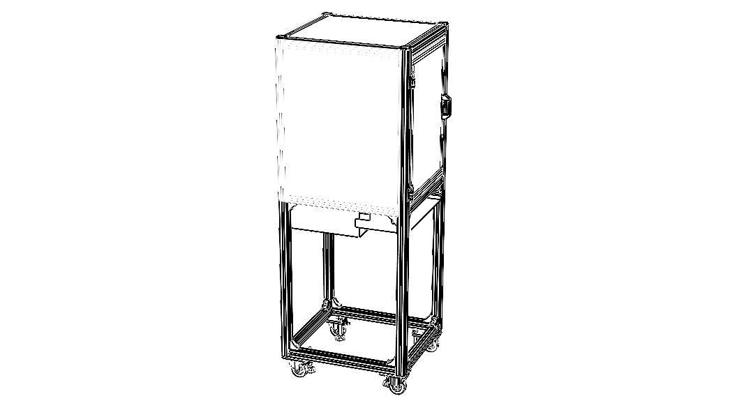 Aluminum Enclosed Workstation WL56 3D model_26