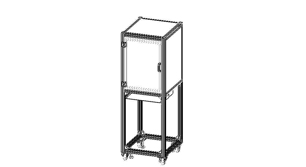 Aluminum Enclosed Workstation WL56 3D model_2