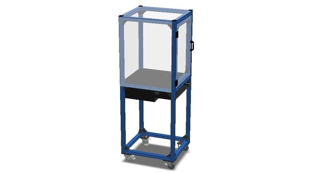 Aluminum Enclosed Workstation WL56 3D model_29