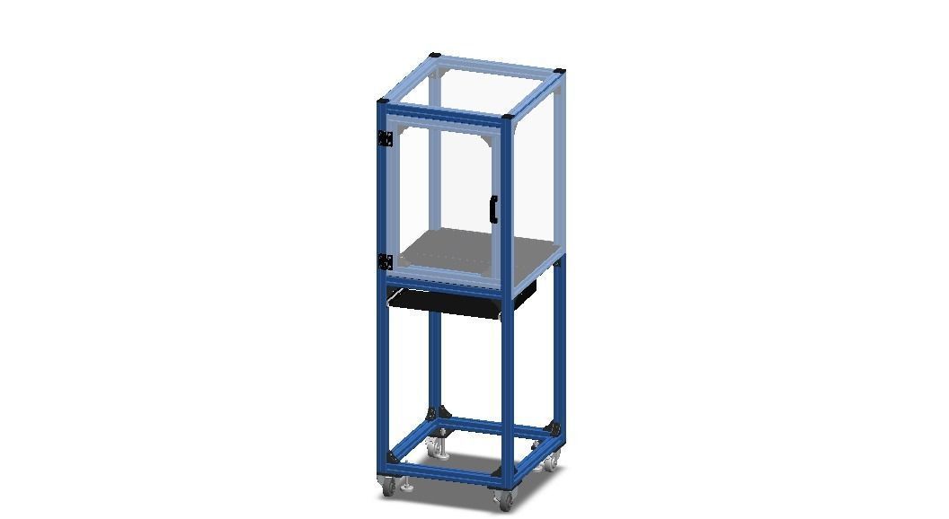 Aluminum Enclosed Workstation WL56 3D model_5