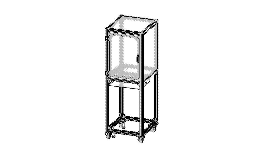 Aluminum Enclosed Workstation WL56 3D model_3