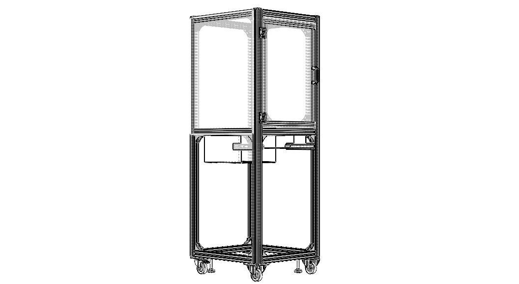 Aluminum Enclosed Workstation WL56 3D model_31