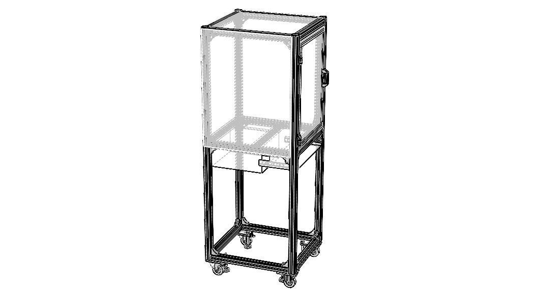 Aluminum Enclosed Workstation WL56 3D model_27