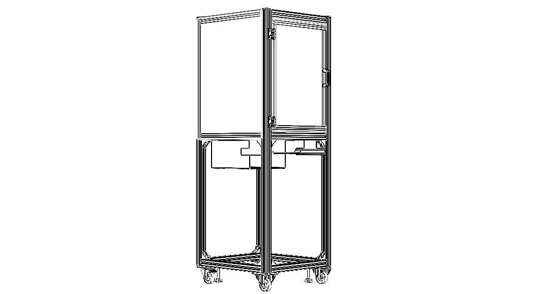 Aluminum Enclosed Workstation WL56 3D model_30