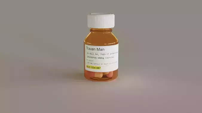 Pill Bottle with Ibuprofen lable