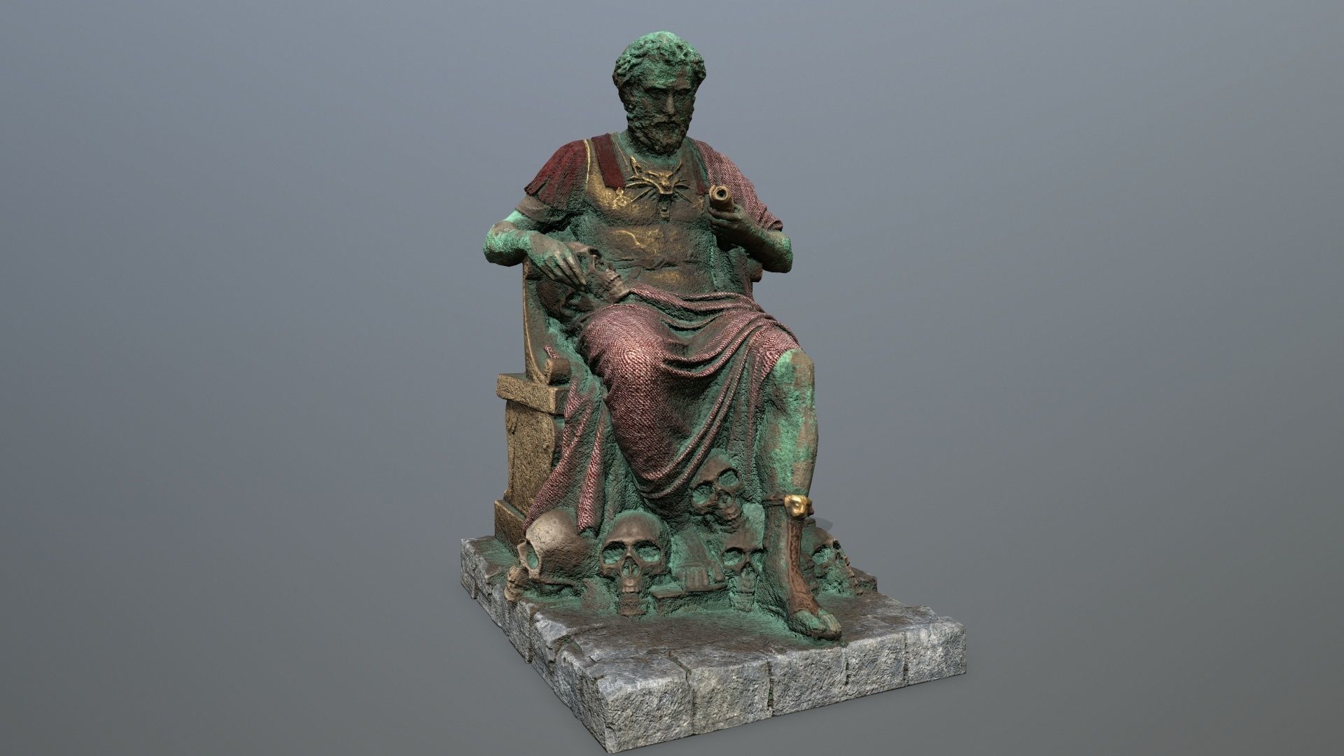 statue 1 Low-poly 3D model_1