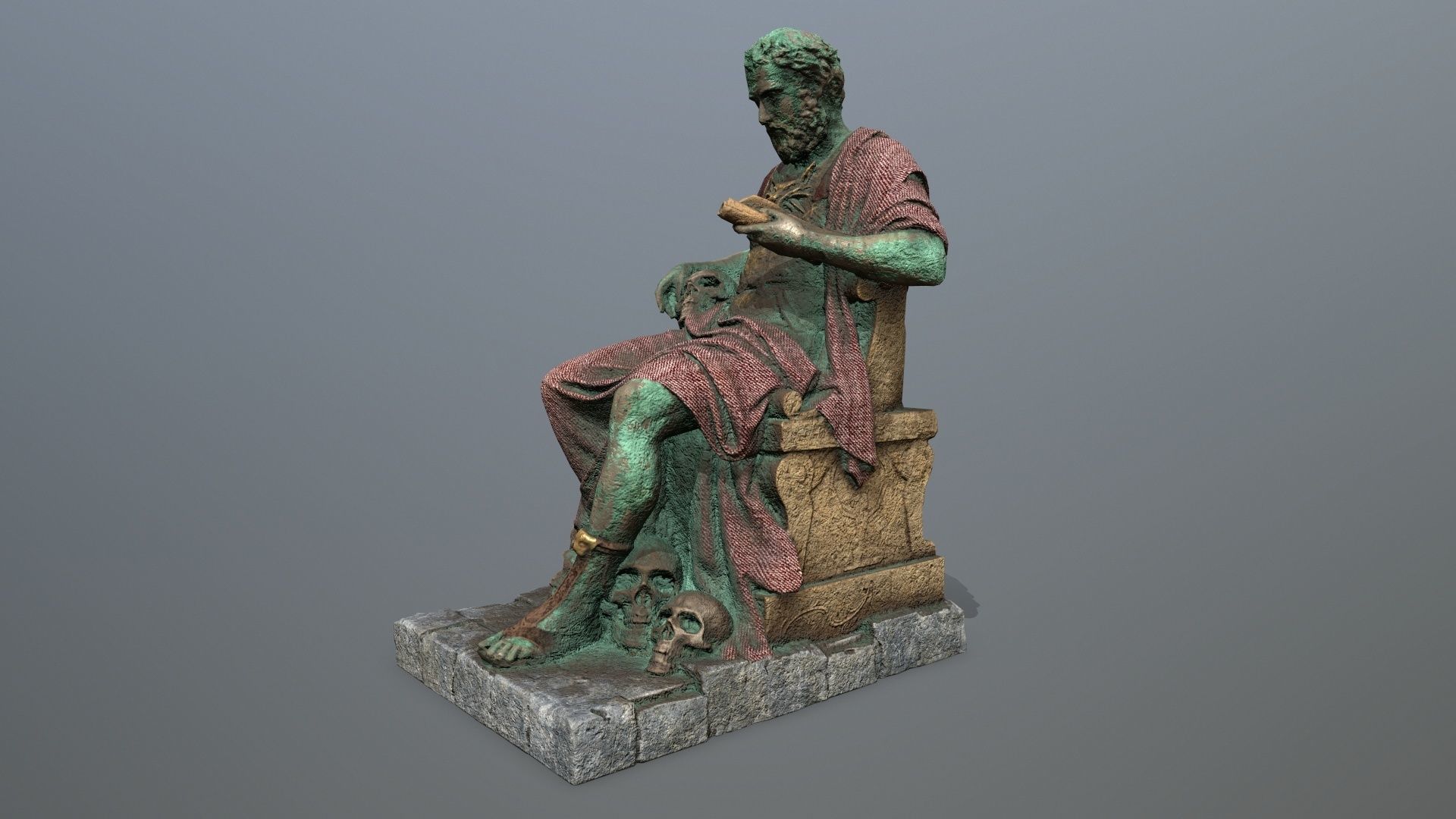 statue 1 Low-poly 3D model_3