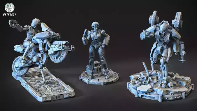 Scifi Ride Bike Mech 32mm 3D print model