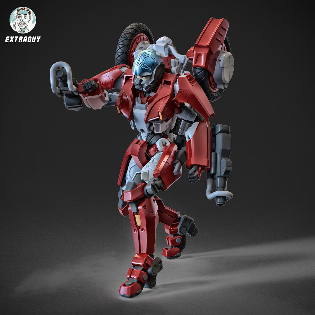 Scifi Ride Bike Mech 32mm 3D print model_8