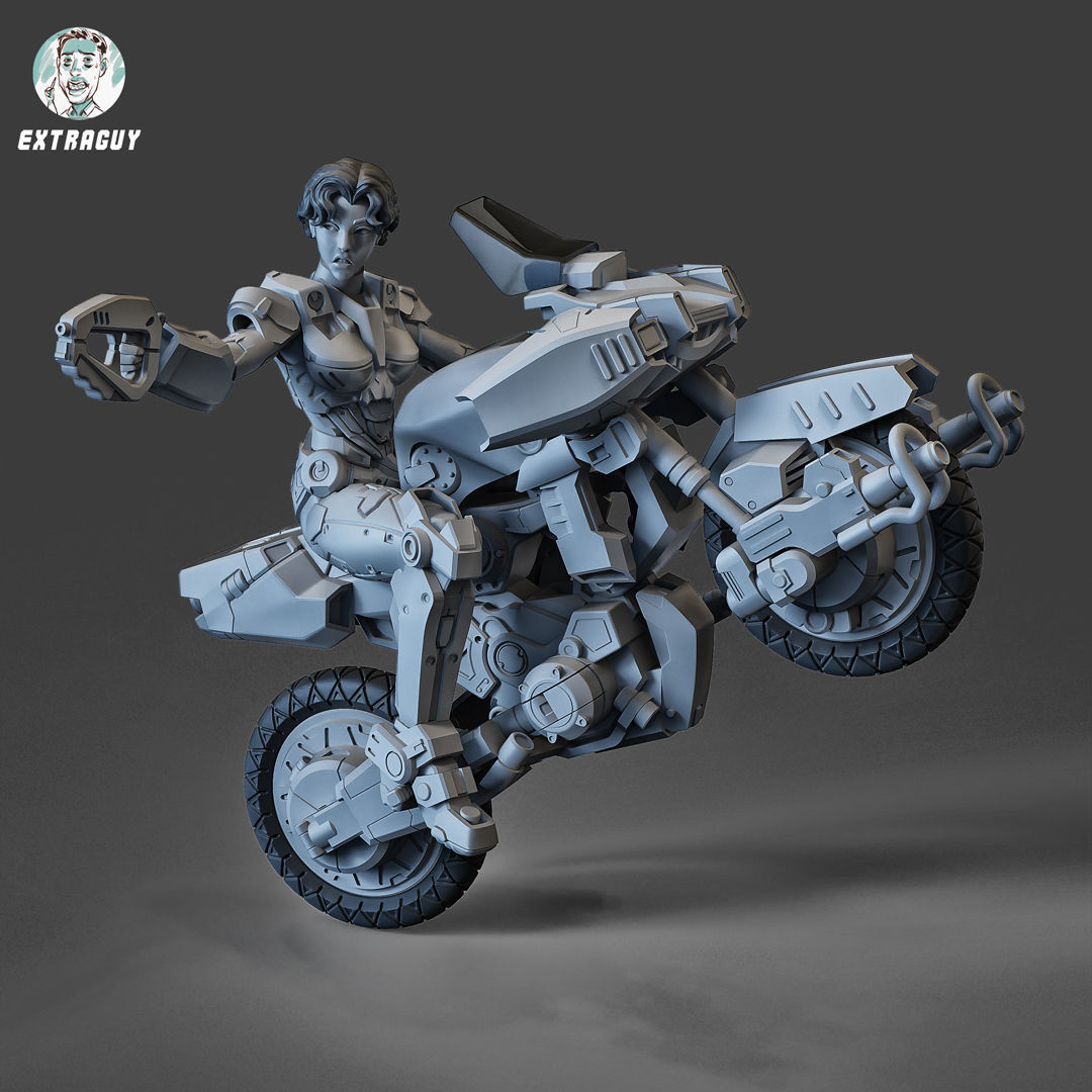 Scifi Ride Bike Mech 32mm 3D print model_13
