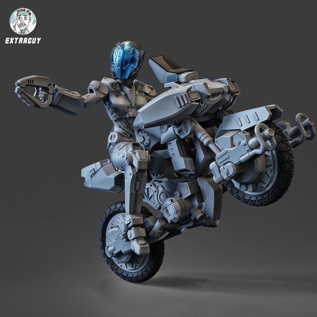 Scifi Ride Bike Mech 32mm 3D print model_14