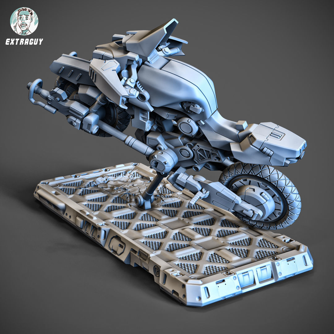 Scifi Ride Bike Mech 32mm 3D print model_6