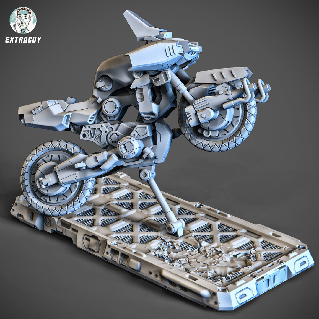 Scifi Ride Bike Mech 32mm 3D print model_5
