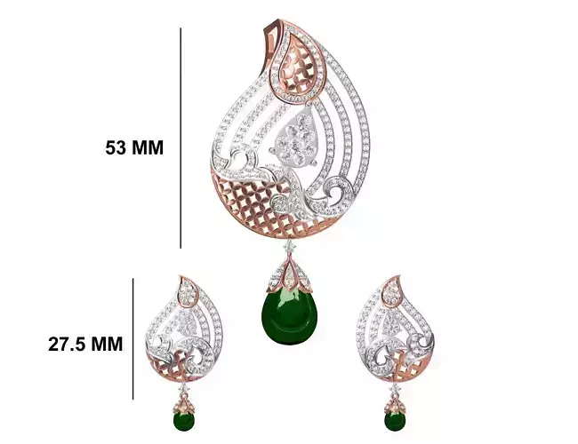 Women Earring Pendant Set STL JCD Details