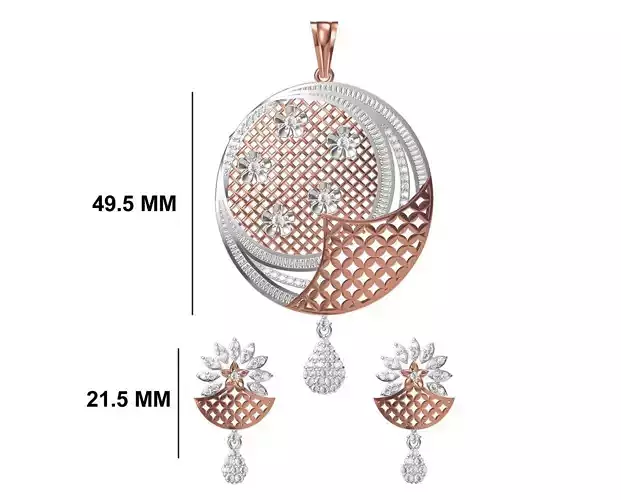 Women Earring Pendant Set STL JCD Details