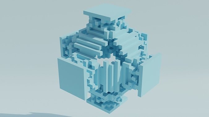 Geometric blocks V8 Low-poly 3D model