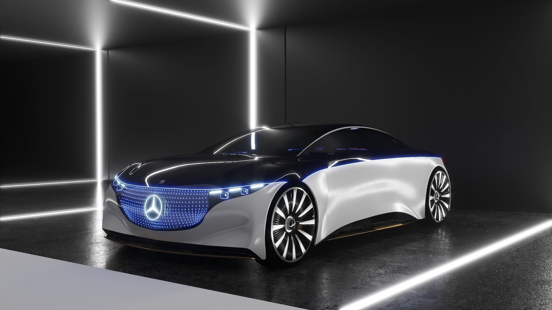 Mercedes Benz EQS VISION concept 3D model_2