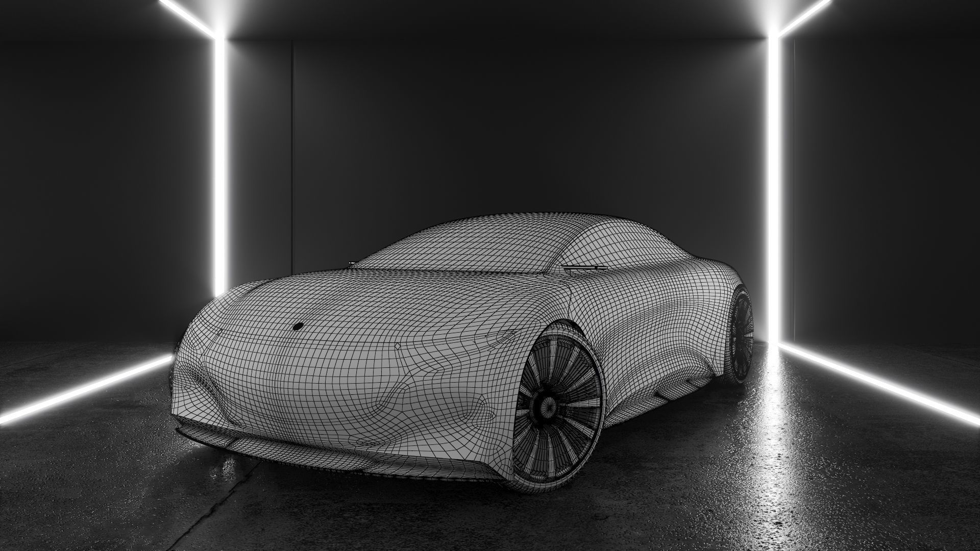 Mercedes Benz EQS VISION concept 3D model_10