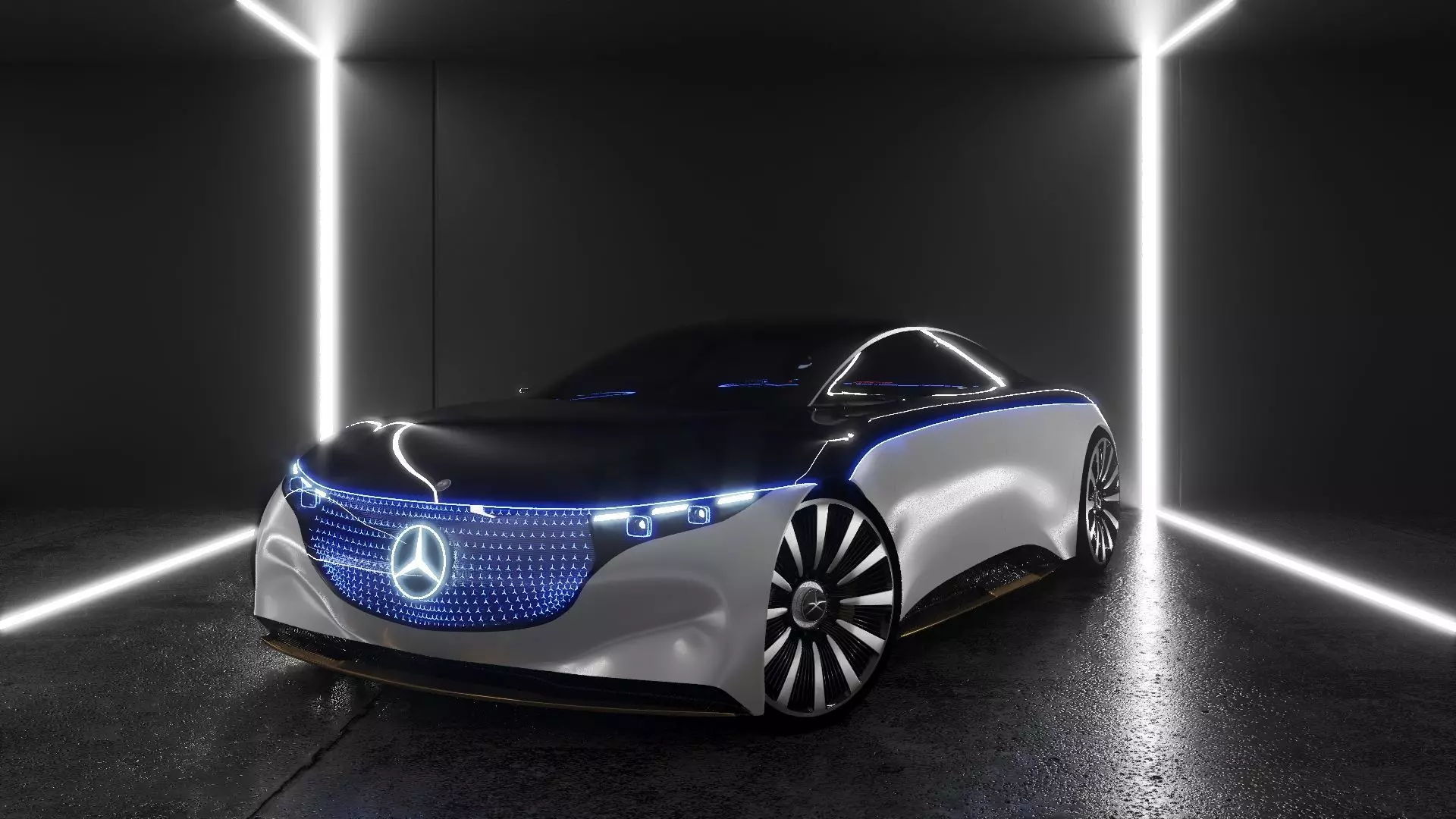 Mercedes Benz EQS VISION concept 3D model_0