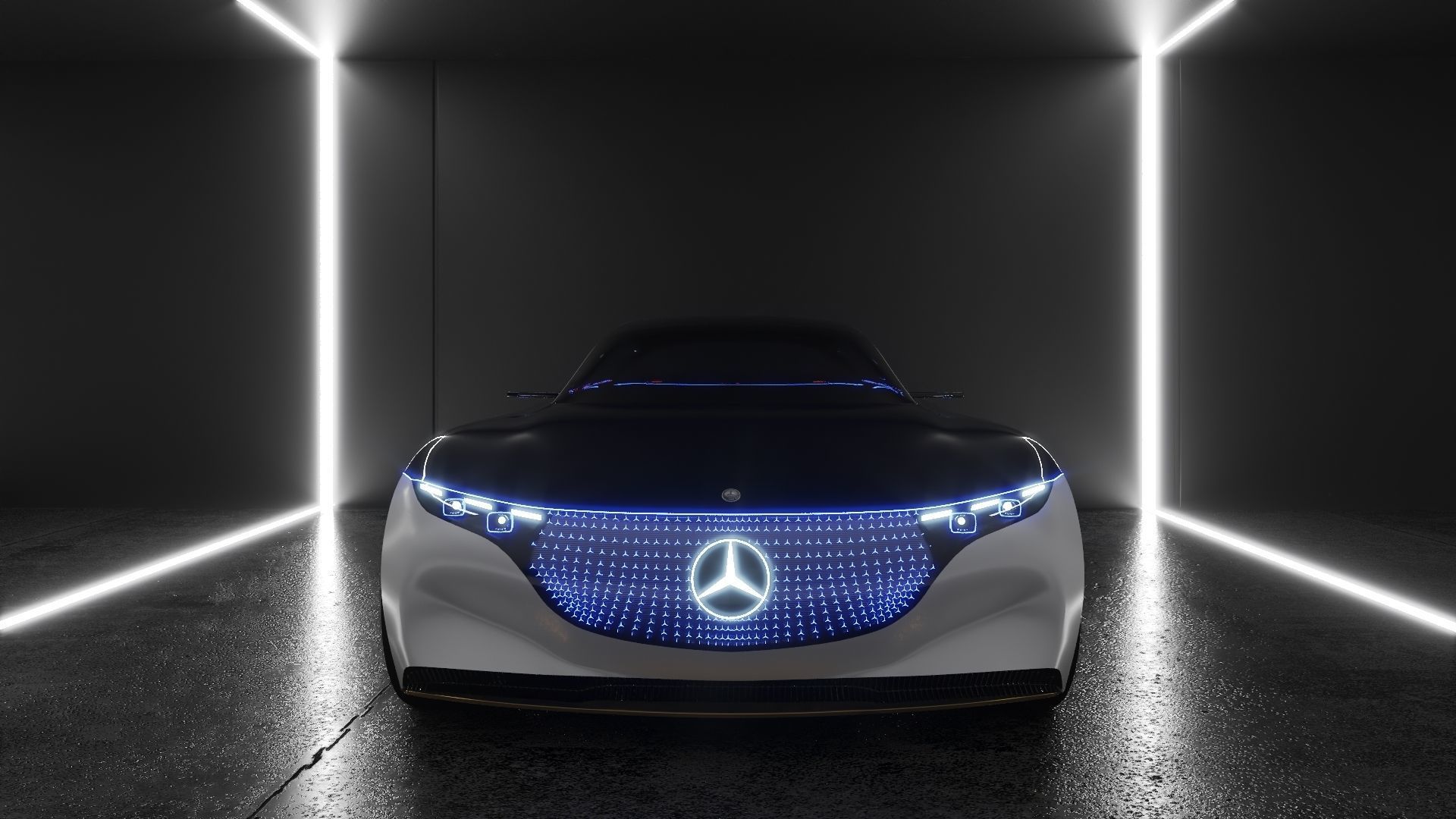 Mercedes Benz EQS VISION concept 3D model_1