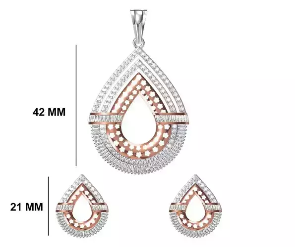 Women Earring Pendant Set STL JCD Details