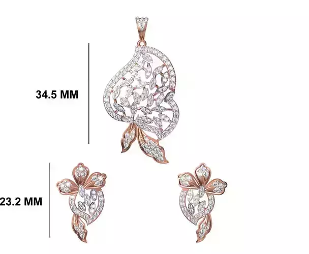 Women Earring Pendant Set STL JCD Details