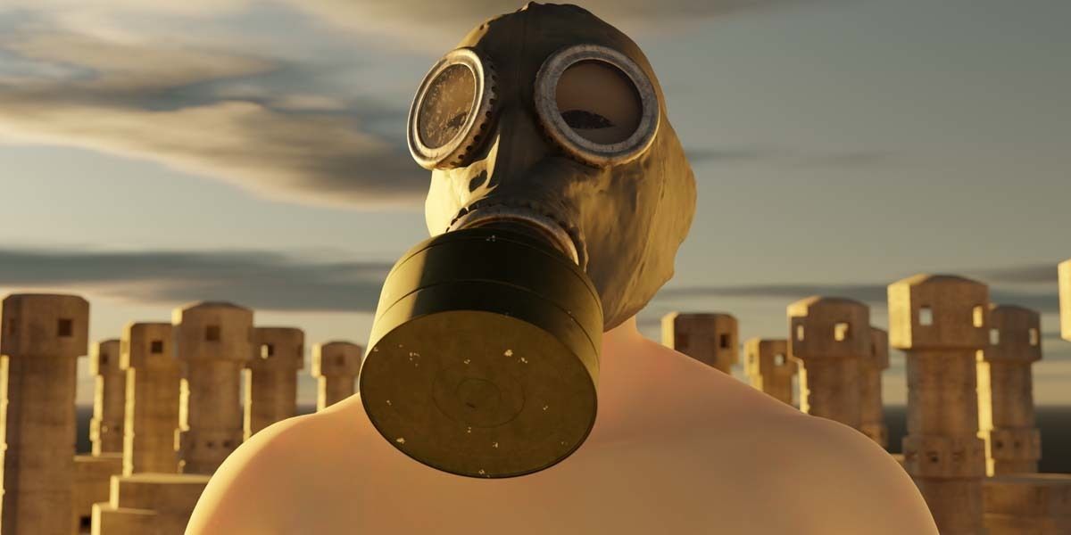 Photorealistic Gas Mask - Wearing State Low-poly 3D model_1