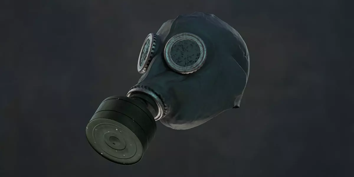 Photorealistic Gas Mask - Wearing State Low-poly 3D model_0