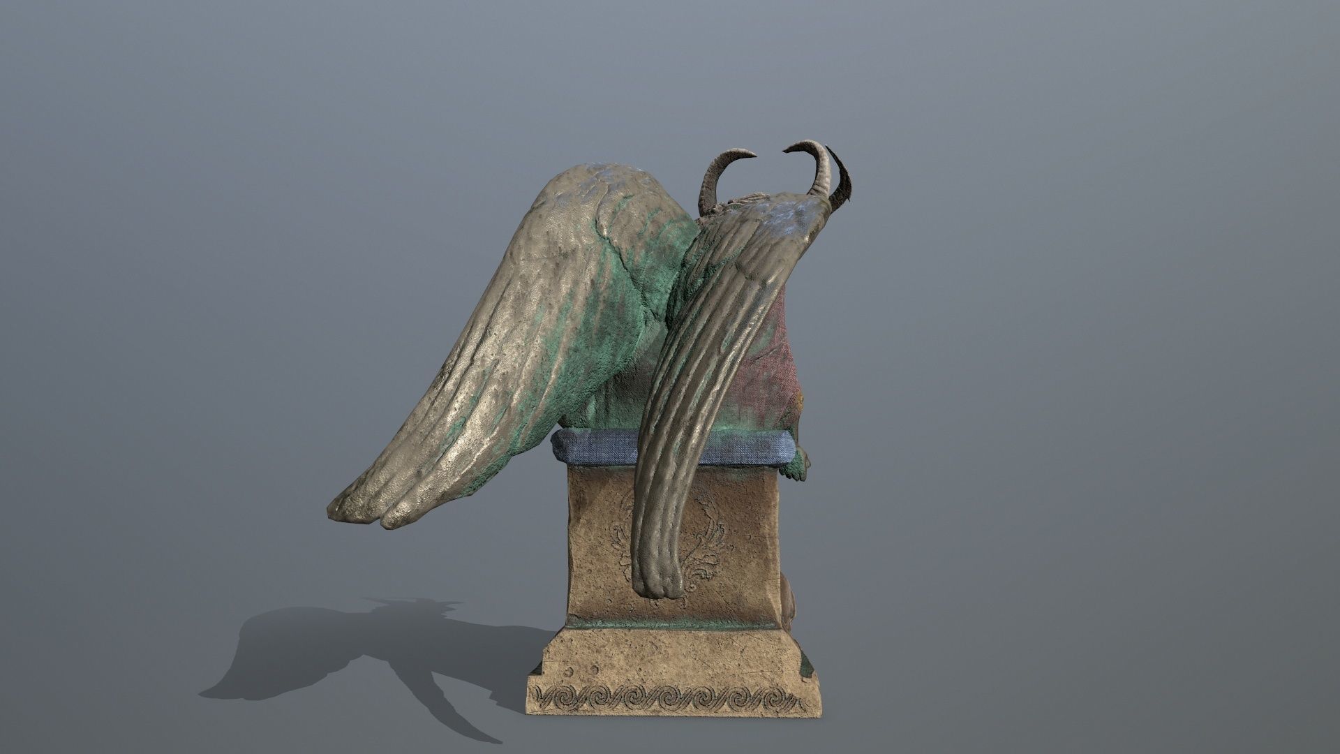 Angel Statue Low-poly 3D model_5