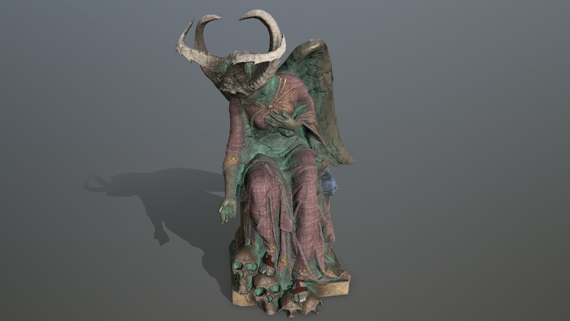 Angel Statue Low-poly 3D model_10